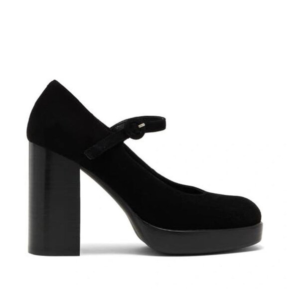 JEFFREY CAMPBELL Kenzley Platform Mary Jane Pumps Heels Size 10 Black Suede NEW - Picture 2 of 12